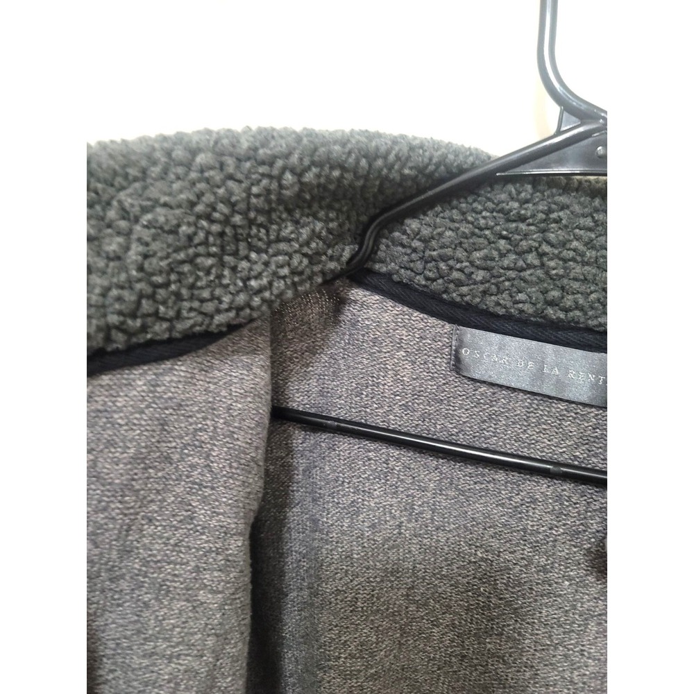 Oscar De La Renta Plus Size Men's Gray Full-Zip Jacket Sherpa Collar & Ribbed He - Picture 6 of 15